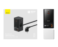 BASEUS Ładowarka sieciowa BASEUS PowerCombo 60W 2AC+1U+1C+Retractable-C 1.5m Black # - 1141722 - zdjęcie 2